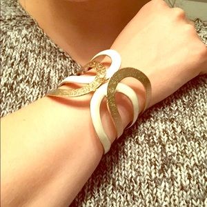 Opening Bangle - Gold and Ivory